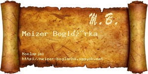 Meizer Boglárka névjegykártya